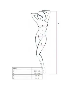 Passion Woman Bs024 Bodystocking Blanco Talla Unica 2