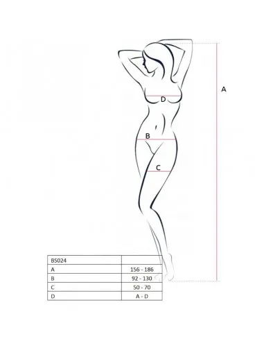 Passion Woman Bs024 Bodystocking Blanco Talla Unica