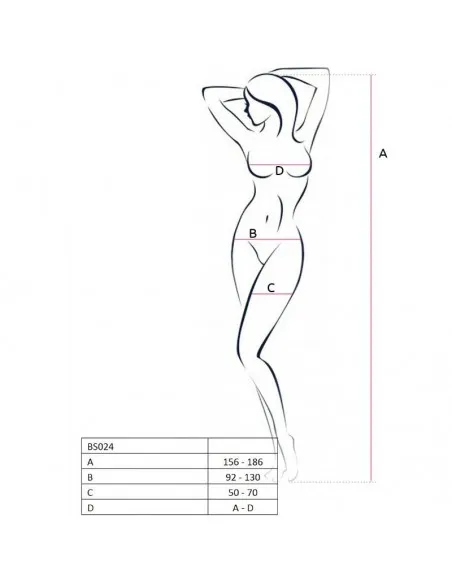 Passion Woman Bs024 Bodystocking Blanco Talla Unica