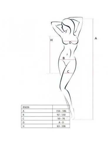Passion Woman Bs026 Bodystocking Estilo Vestido Negro Talla Unica