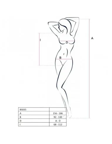 Passion Woman Bs035 Bodystocking Blanco Talla Unica