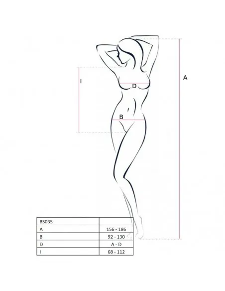 Passion Woman Bs035 Bodystocking Blanco Talla Unica