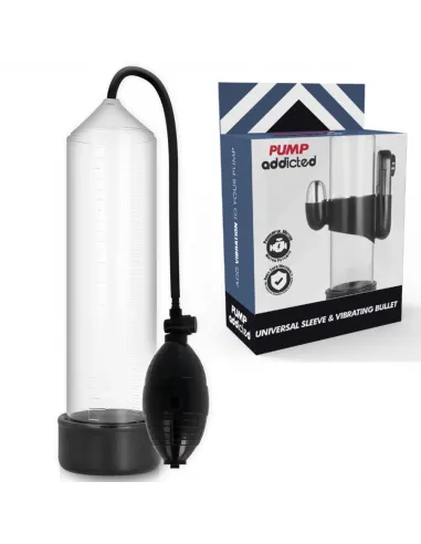 Pump Addicted Bomba Erección Rx3 Transparente Con Vibrador