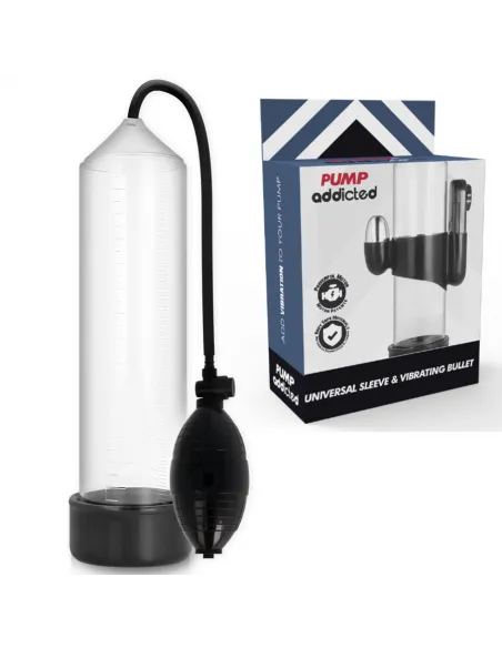 Pump Addicted Bomba Erección Rx3 Transparente Con Vibrador