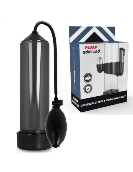Pump Addicted Bomba Erección Rx3 Negro Con Vibrador