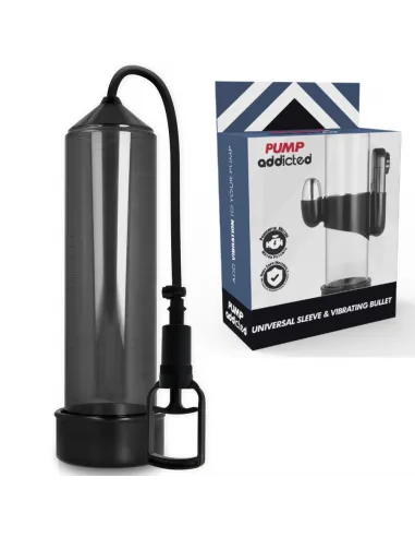 Pump Addicted Bomba Erección Rx7 Negro Con Vibrador