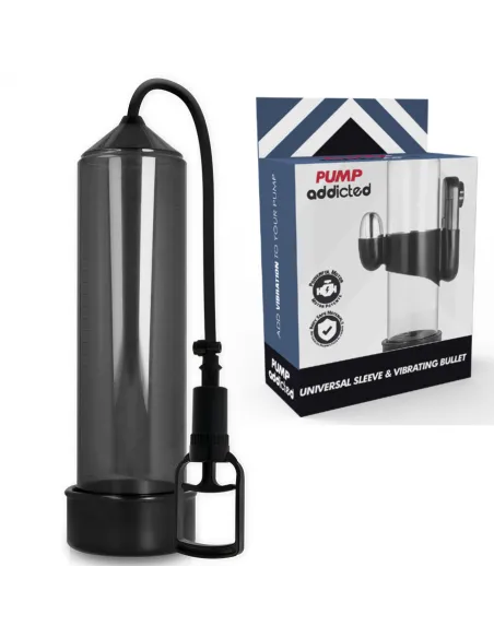 Pump Addicted Bomba Erección Rx7 Negro Con Vibrador
