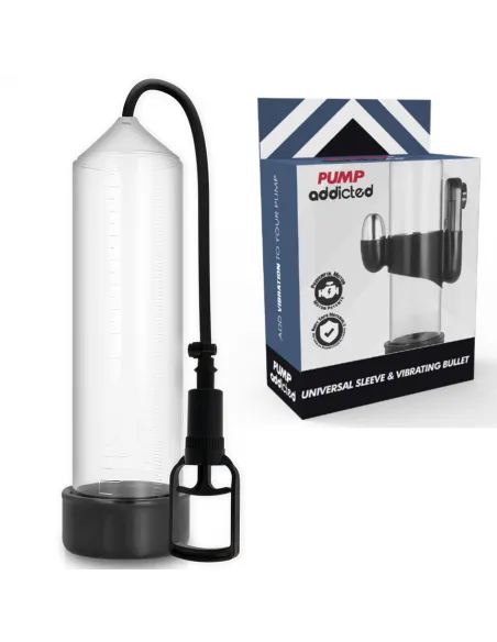 Pump Addicted Bomba Erección Rx7 Transparente Con Vibrador