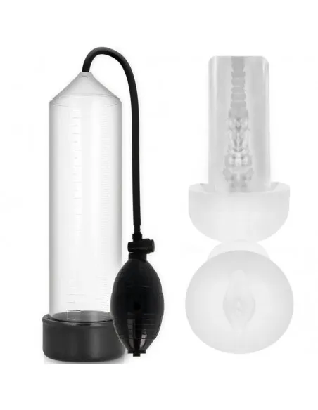 Pump Addicted Rx3 Bomba Erección Negro Con Masturbador