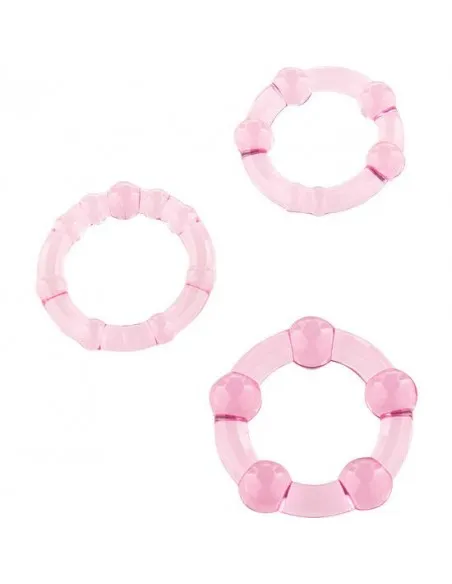 Sevencreations Juego Tres Anillos Pene Rosa
