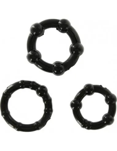 Sevencreations Juego Tres Anillos Pene Negro