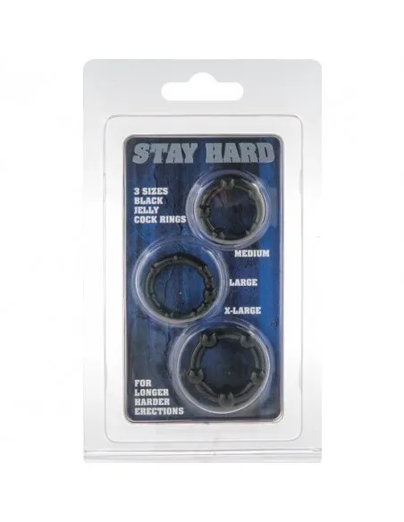 Sevencreations Juego Tres Anillos Pene Negro