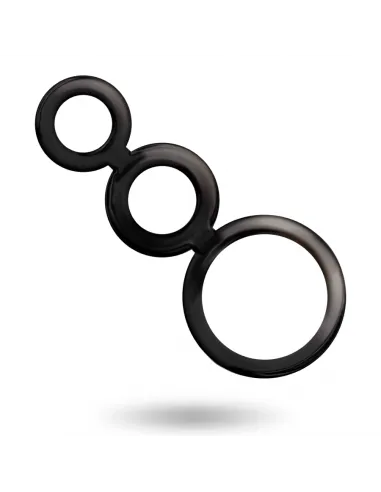 Addicted Toys Set  Anillos Pene Y Testiculos Negro