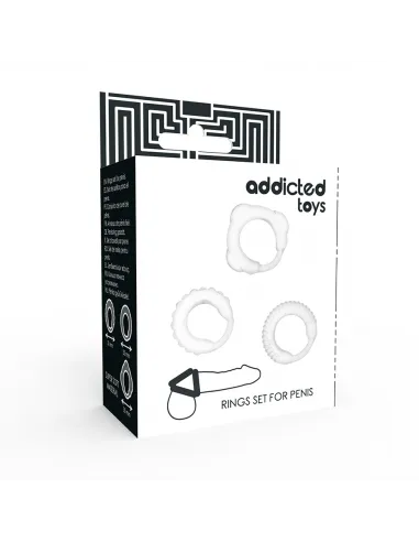 Addicted Toys  Set 3 Anillos Pene Clear
