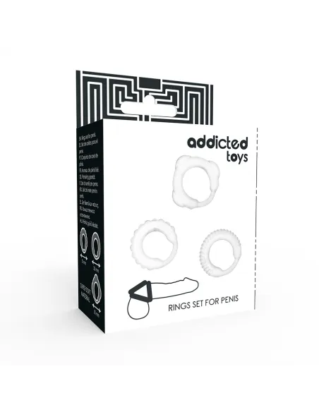 Addicted Toys  Set 3 Anillos Pene Clear