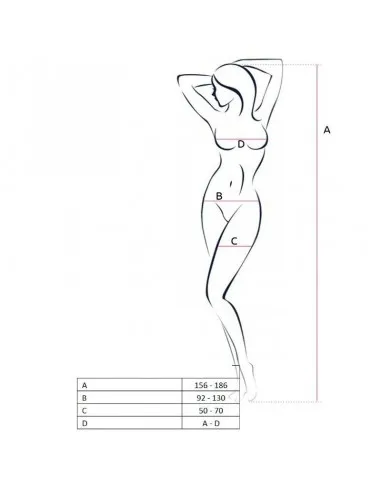 Passion Woman Bs062 Bodystocking Blanco Talla Unica