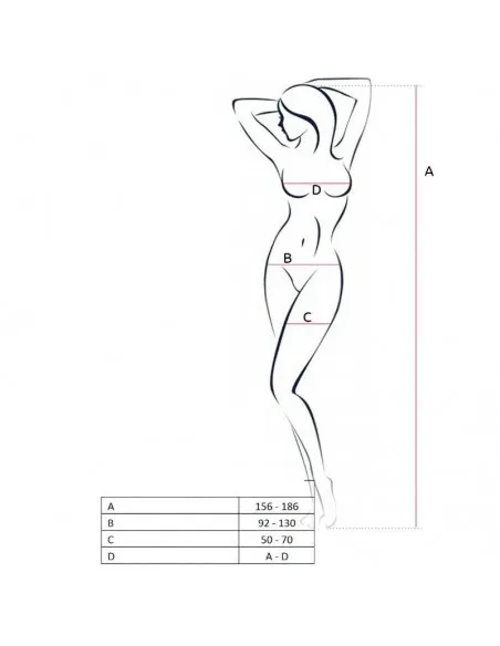 Passion Woman Bs062 Bodystocking Blanco Talla Unica