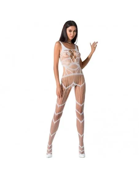 Passion Woman Bs058 Bodystocking Blanco Talla Unica