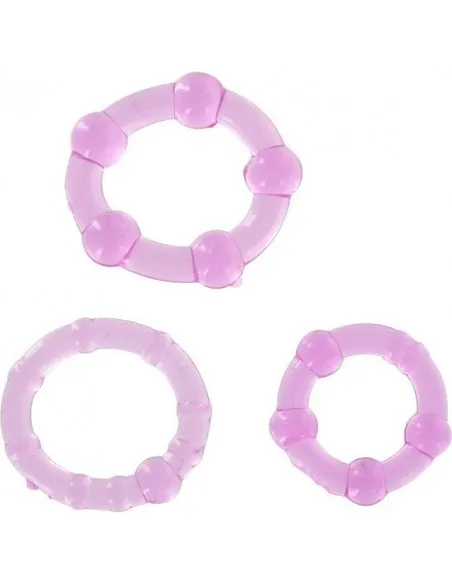 Sevencreations Juego Tres Anillos Pene Lila