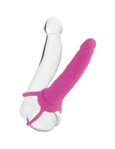 Calex Dual Penetrator Dildo Con Arnes Rosa