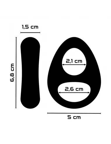 Powering Super Flexible Y Resistente Anillo Pene Y Testiculos  Pr13  Negro