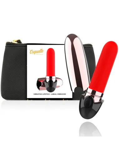 Coquette Pintalabios Vibrador Recargable Luxe Negro / Gold