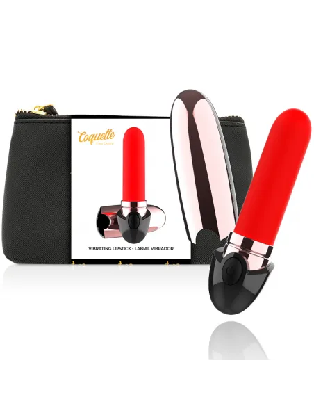 Coquette Pintalabios Vibrador Recargable Luxe Negro / Gold