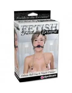 Mordaza Deluxe Con Pinzas Pezones Con Cadenas Fetish Fantasy Extreme