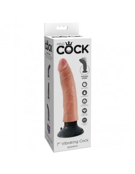 Dildo Vibrador King Cock 17.78 Cm Natural