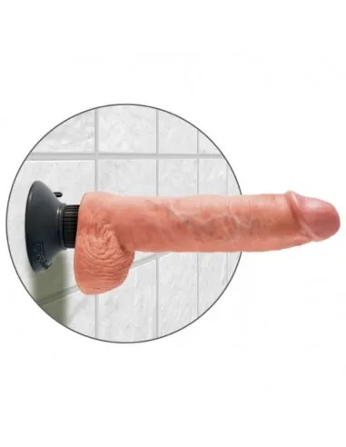 Dildo Vibrador King Cock Con Testiculos 25.5 Cm Color Carne