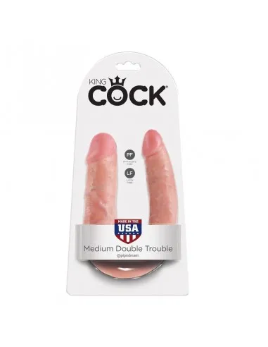 King Cock Dildo Doble Penetración 13.9 Cm Natural