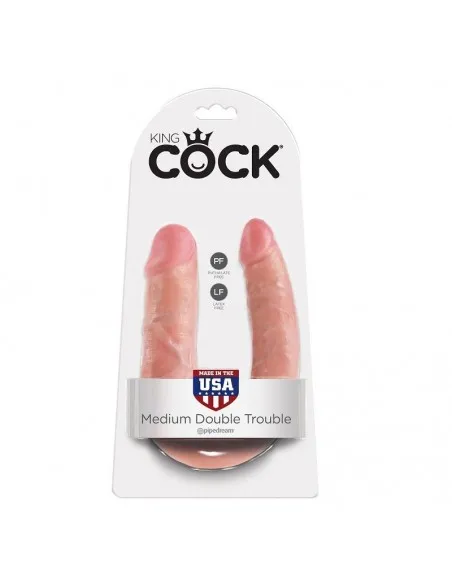 King Cock Dildo Doble Penetración 13.9 Cm Natural