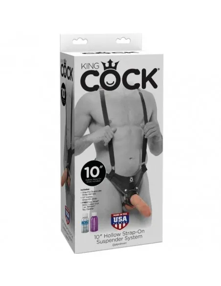 Strap-On Con Dildo Hueco 25.5 Cm Y Tirantes Color Carne