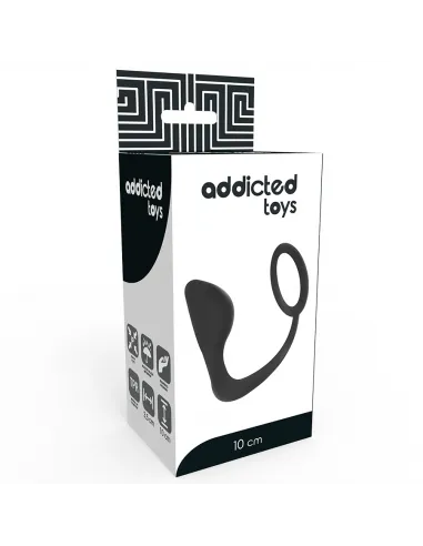 Addicted Toys Plug Anal Con Anillo Pene Negro