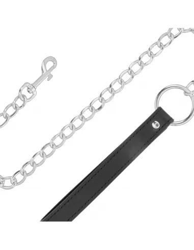 Darkness Collar Confortable De Postura Con Cadena Leather