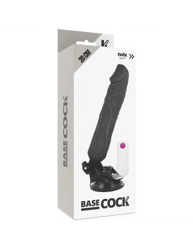 Basecock Realistic Vibrador Control Remoto Negro 20Cm