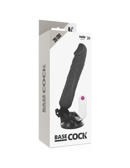 Basecock Realistic Vibrador Control Remoto Negro 20Cm