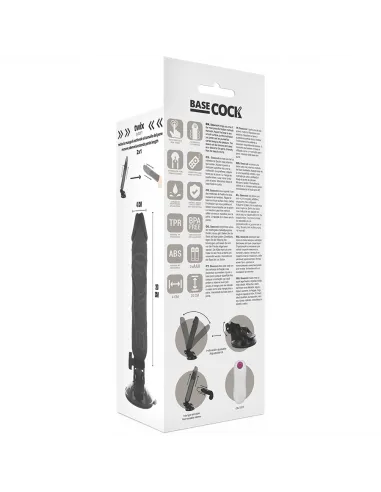 Basecock Realistic Vibrador Control Remoto Negro 20Cm
