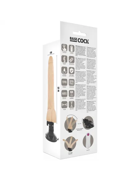 Basecock Vibrador Articulable Control Remoto Natural 18.5Cm