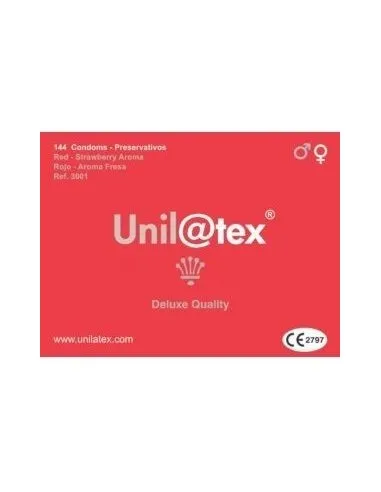 Unilatex Preservativos Rojos/Fresa 144 Uds