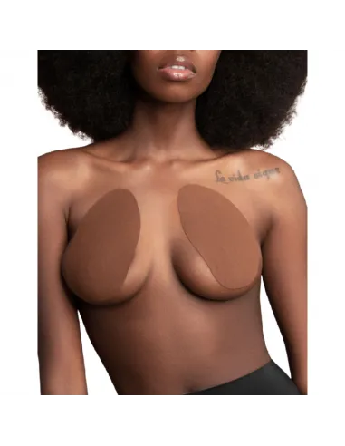 Bye Bra Breast Lift Pads + 3 Pares Pezoneras Marron Oscuro Talla A-C
