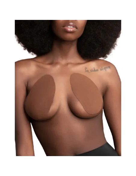 Bye Bra Breast Lift Pads + 3 Pares Pezoneras Marron Oscuro Talla A-C