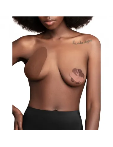 Bye Bra Breast Lift Pads + 3 Pares Pezoneras Marron Oscuro Talla F-H