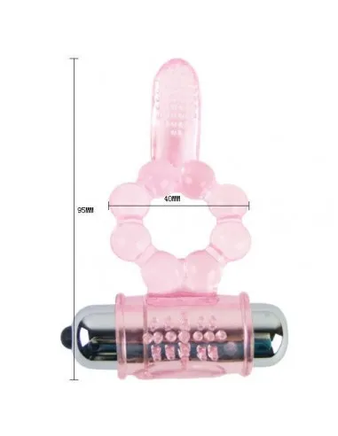 Anillo Silicona 10 Ritmos  Lengua Con Vibracion Rosa
