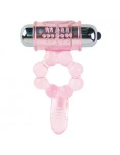 Anillo Silicona 10 Ritmos  Lengua Con Vibracion Rosa 2