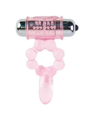 Anillo Silicona 10 Ritmos  Lengua Con Vibracion Rosa