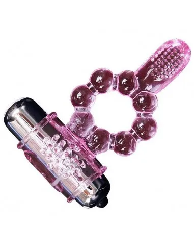 Anillo Silicona 10 Ritmos  Lengua Con Vibracion Rosa