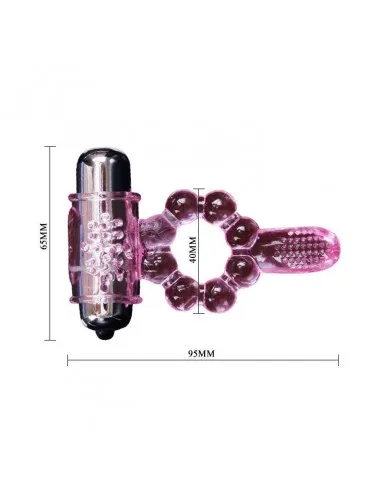 Anillo Silicona 10 Ritmos  Lengua Con Vibracion Rosa