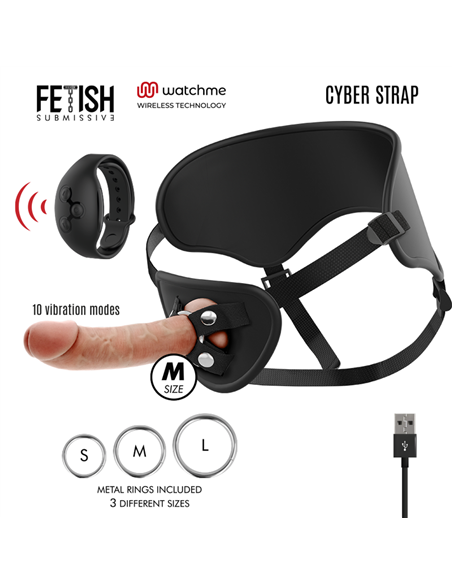CYBER STRAP ARNES CON DILDO CONTROL REMOTO TECNOLOGIA WATCHME M