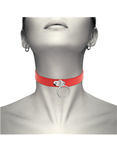 COQUETTE COLLAR CUERO VEGANO ROJO ACCESORIO WOMAN FETISH